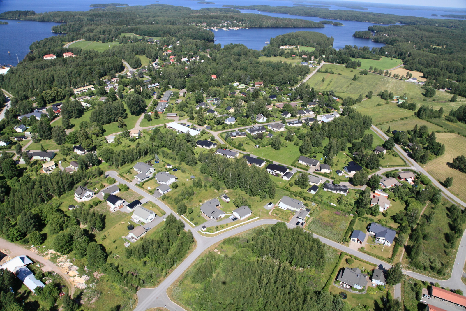 Aerial view of residential area.